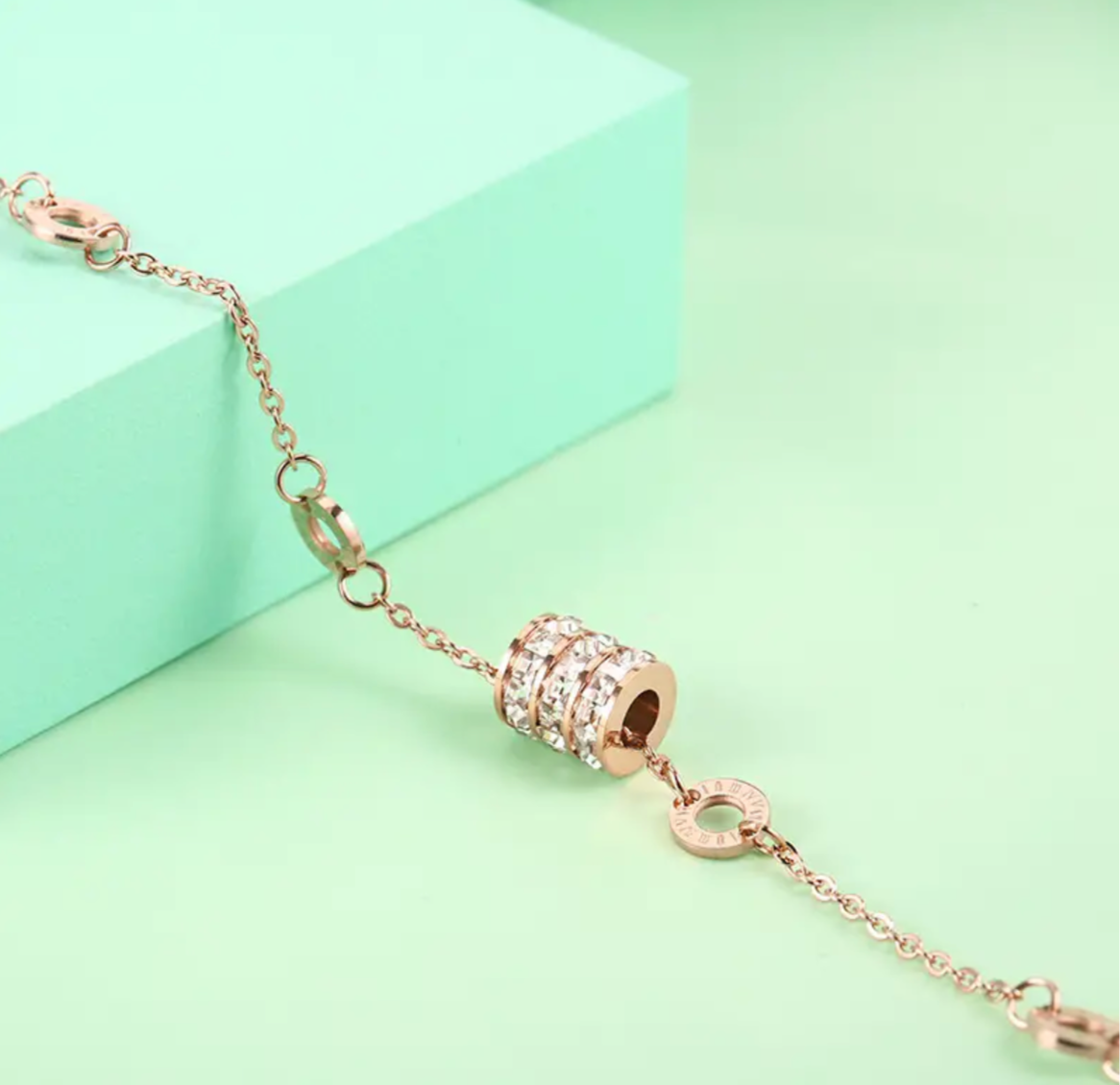 Sparkling Roman Numeral Charm Bracelet
