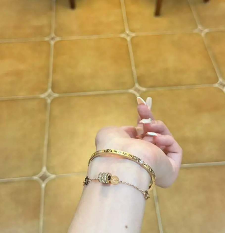 Sparkling Roman Numeral Charm Bracelet