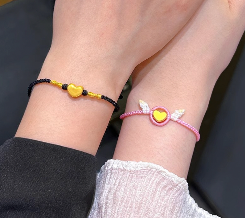 HeartCharm™ Friendship Bracelets – Gold Heart Duo