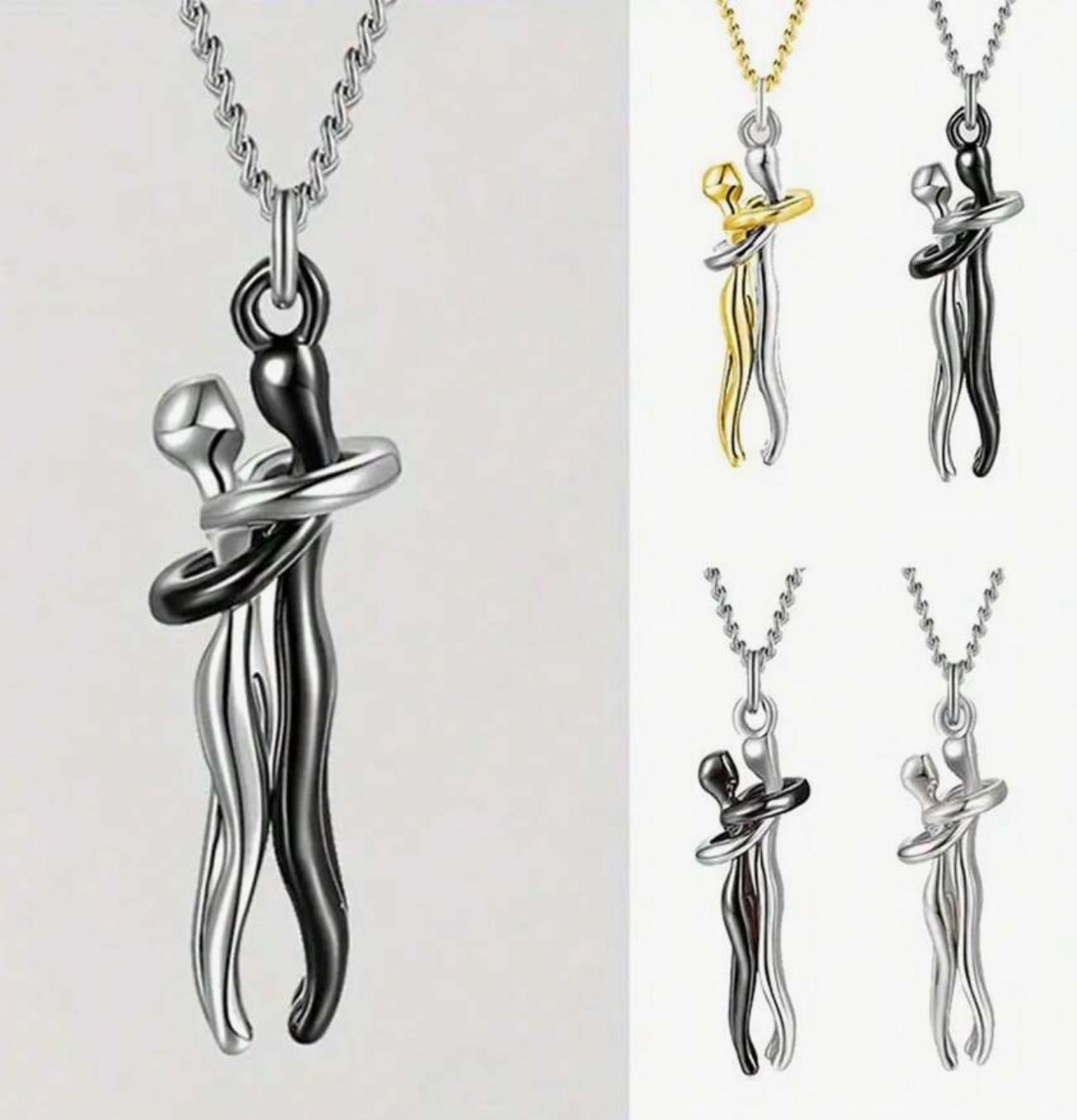 Hugging Couple Necklace 💑✨