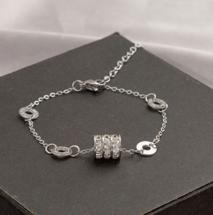 Sparkling Roman Numeral Charm Bracelet
