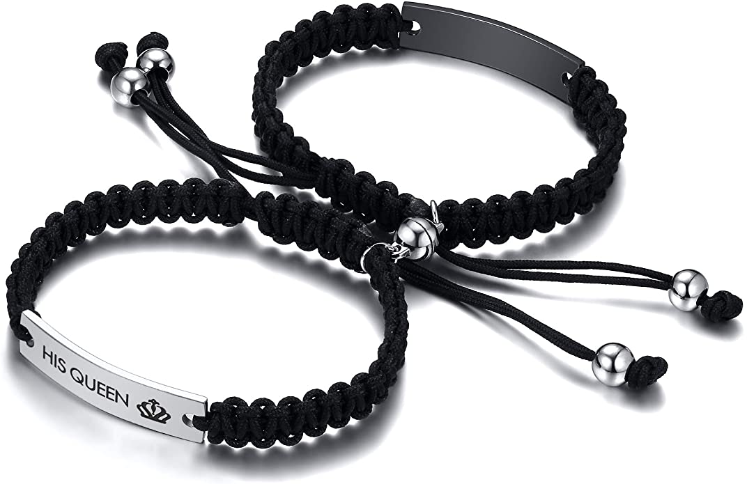 His Queen Her King Bracelet set for couples