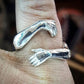 Bold Gothic Rings with Muscle Hand Design