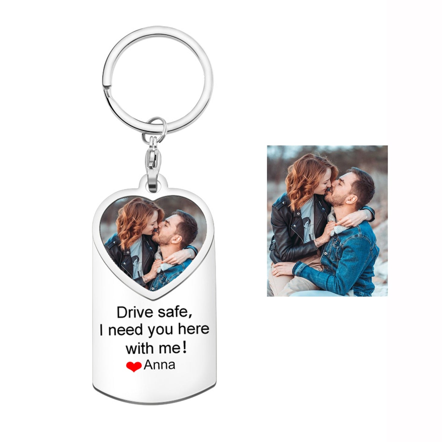 Drive Safe I Need You Here, Personalized Keychain