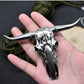 Damascus Steel  D2 Steel ox head pendant handicraft Knife