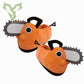 Anime Orange Dog Pochita Chainsaw Man Plush Indoor Home Slipper Shoes