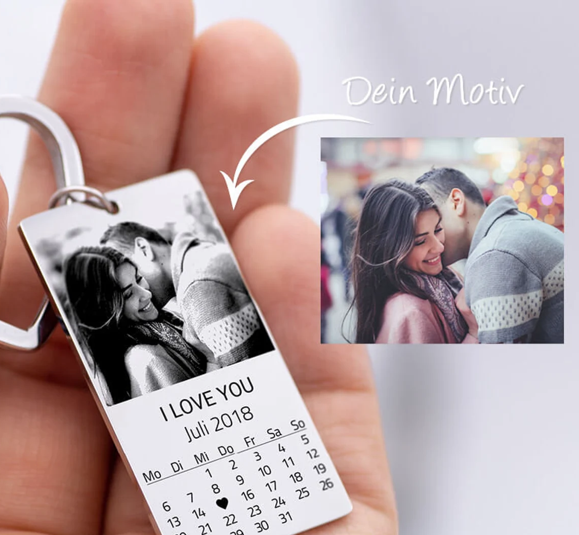 Personalized  Photo Calendar Keychain Anniversary Gifts